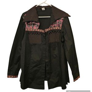 Vintage‎ Cactus Flower Women's Western button-up shirt XL